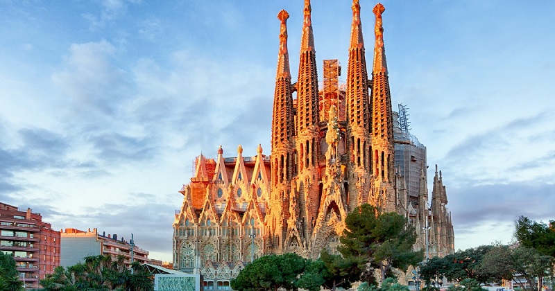 Vista da Sagrada Família em Barcelona