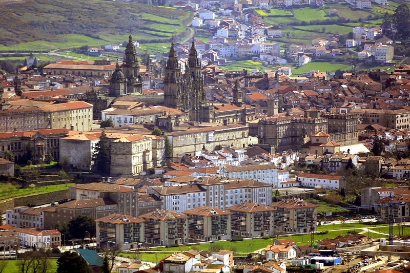 Vista aérea de Santiago de Compostela 
