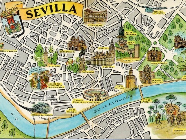Mapa turístico de Sevilha
