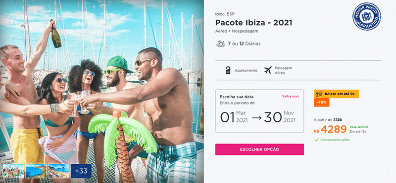 Pacote Hurb para Ibiza por R$ 4.289