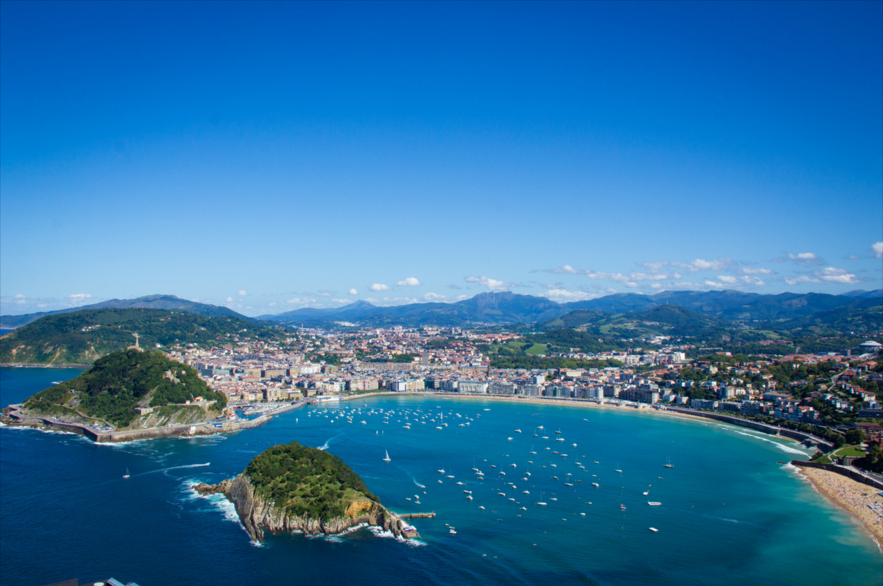 Vista das praias em San Sebastián