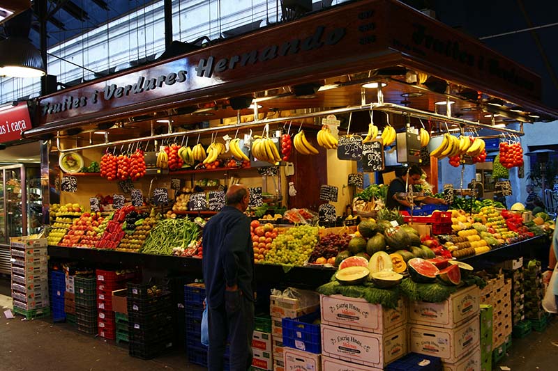 Mercado de La Boqueria em Barcelona